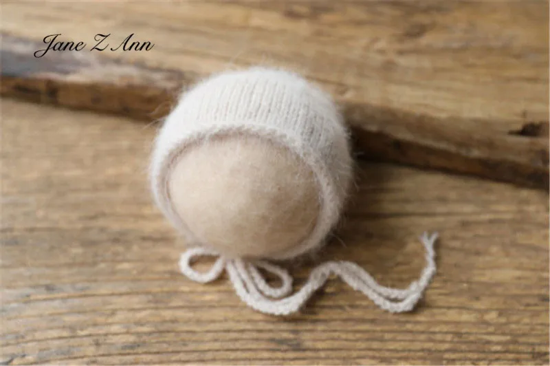 Mink velvet hat woolen knitted newborn photography props  baby photo hats solid colors