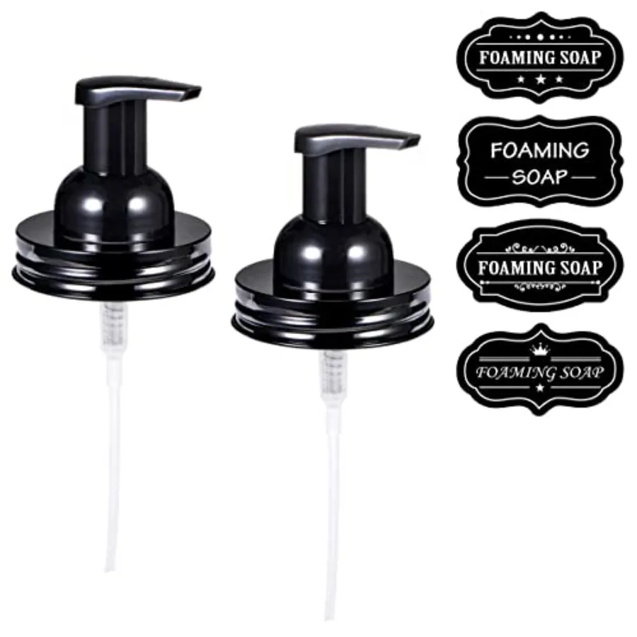 

Mason Jar Foaming Soap Dispenser Pump, Plastic Foam Soap Pump Rustproof Stainless Steel Lid, Refillable Hand Soap, Waterproof L