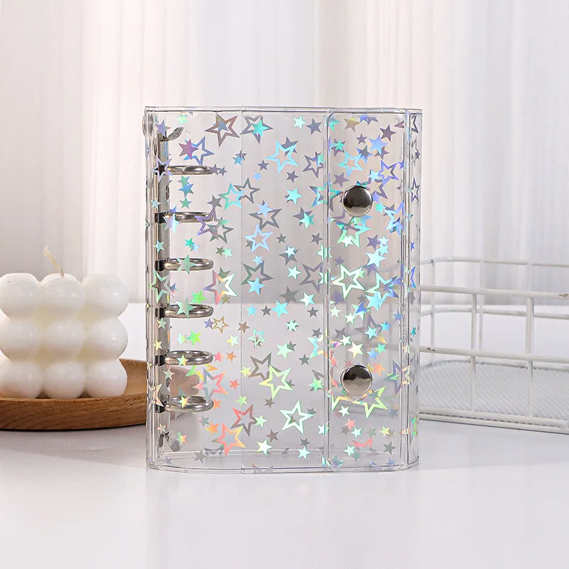 A7 Transparent Star Loose Leaf Binder Cover Journal Sketchbook Accessories Diary Office Supplies