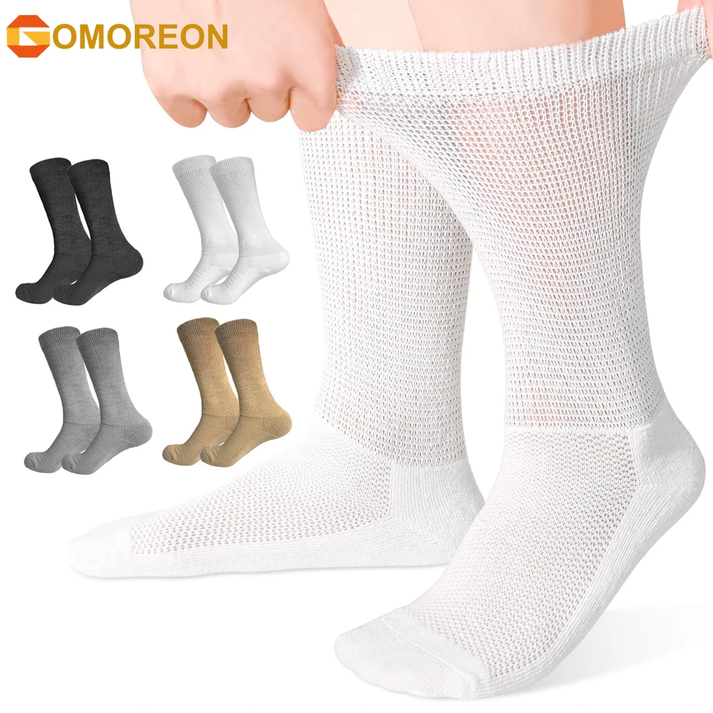 

1Pair Men Women Soft Combed Knee High Calf Long Socks Seamless Toe Black White Gray Beige for Travel Sport Warm