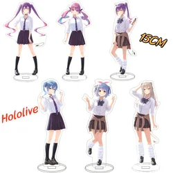 Anime Hololive Vtuber Hosimati Suisei Cosplay Acrílico Action Figure, Minato Aqua Stand Model, Desk Decor, Fans Collection Prop, 15cm