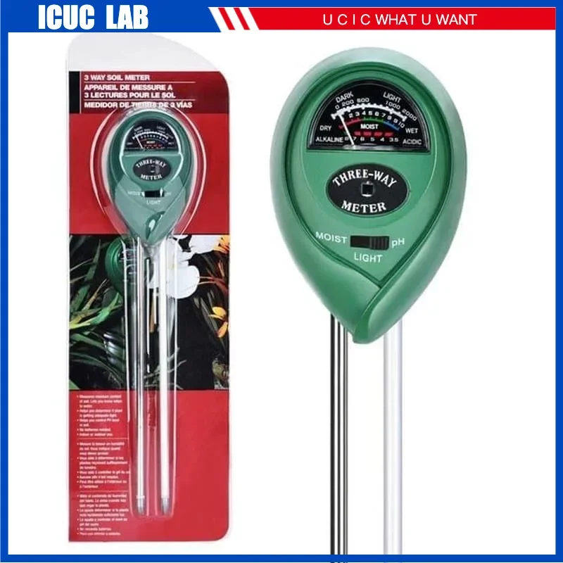 High Quality Portable 3 In 1 Soil Water Moisture Humidity Meter Ph Tester For Garden Plant Flower Light Testing