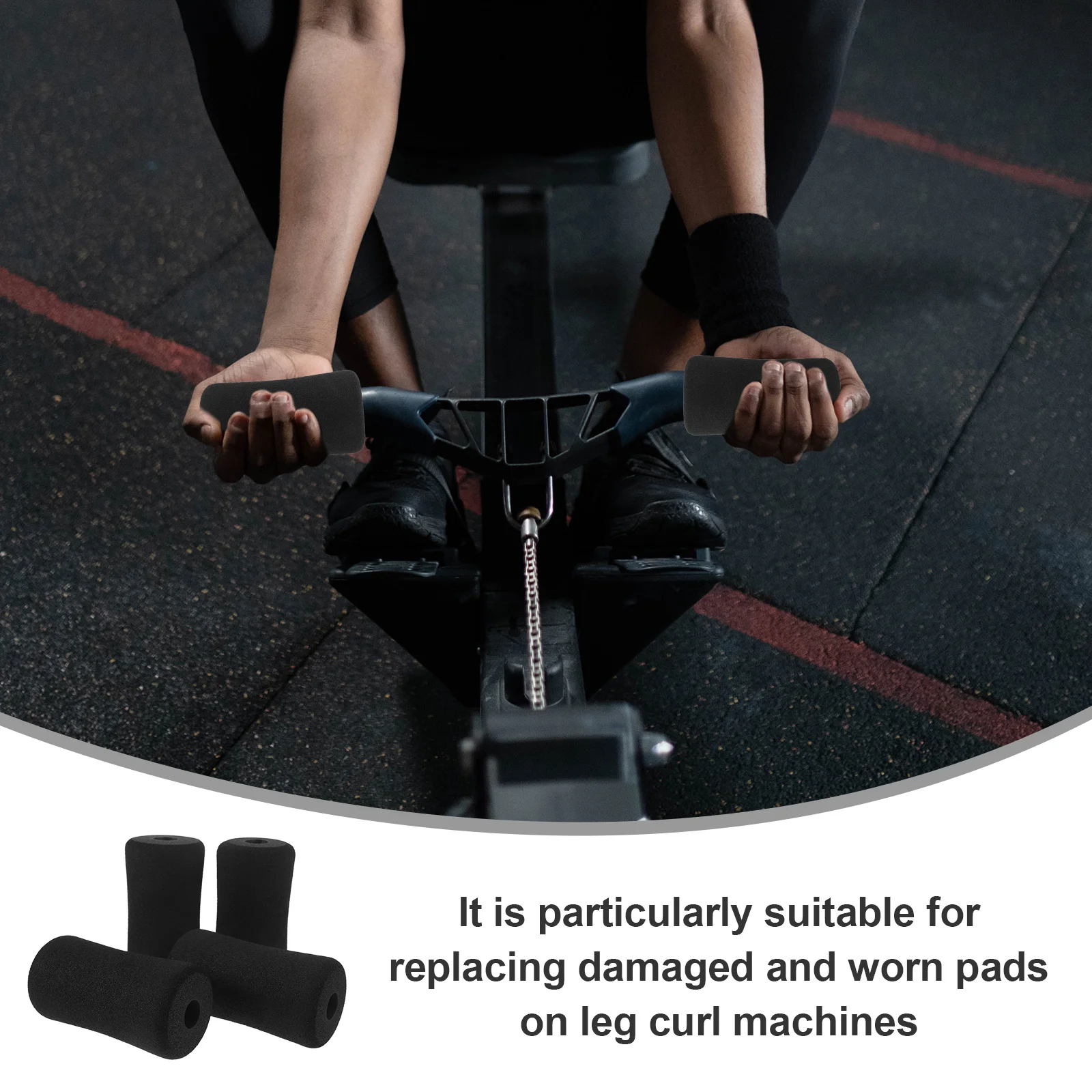 

8Pcs Sponge Foam Foot Pads Roller Sleeve Replacement for Leg Extension Machine Gym Exercise Equipment Fitness Training
