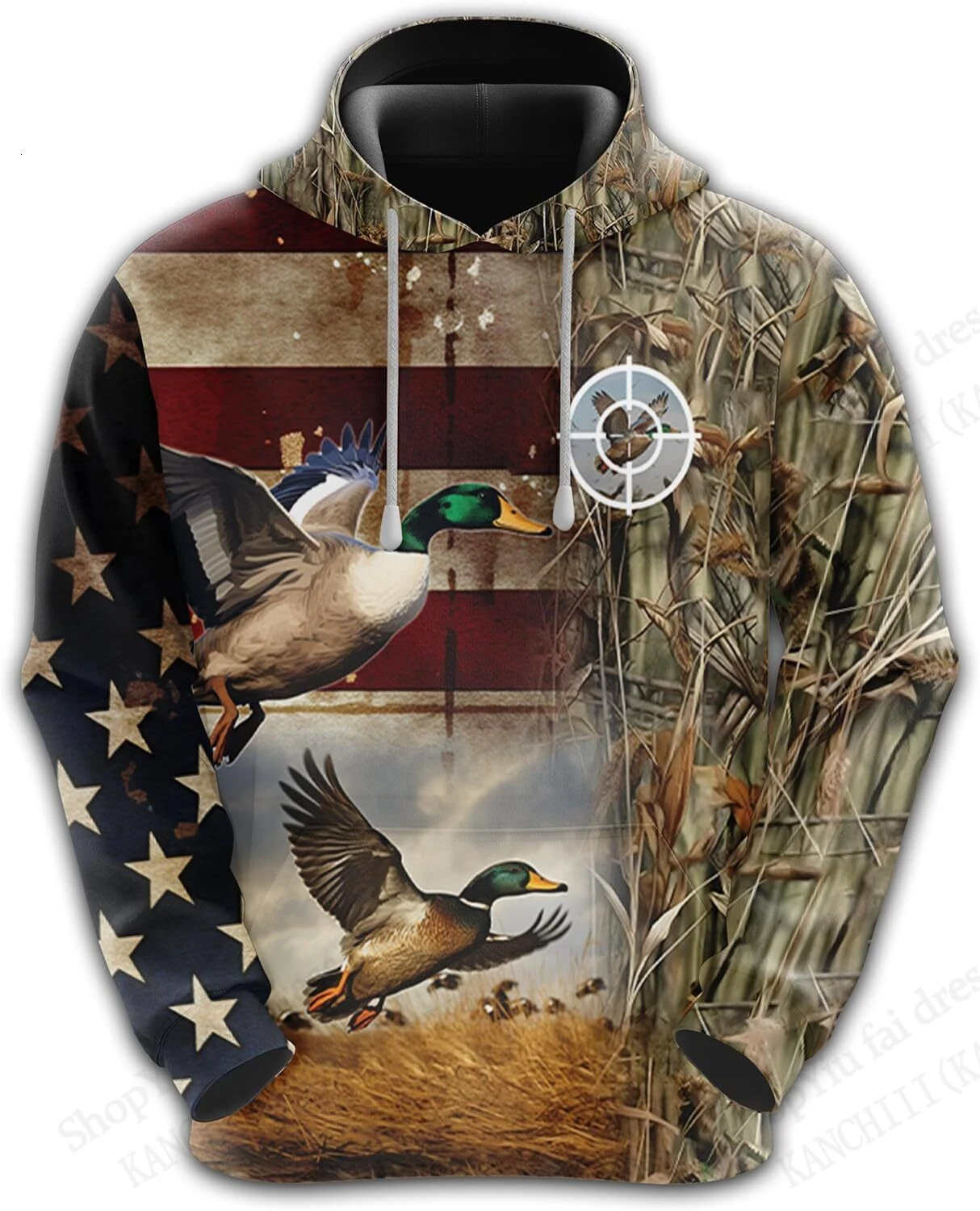 البرية بطة مالارد كامو الصيد الحيوان ثلاثية الأبعاد طباعة هوديس الرجال النساء موضة هوديي البلوز في الهواء الطلق ملابس رياضية هوديي الرجال الملابس