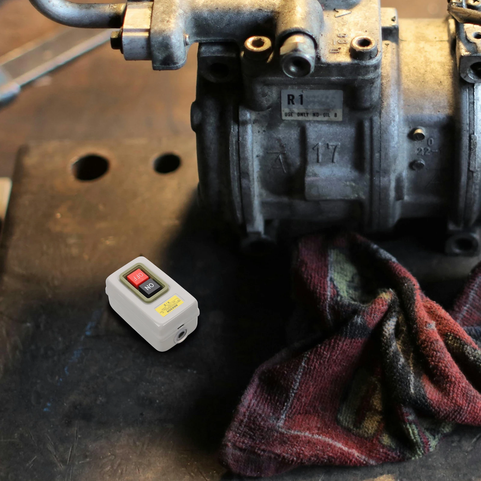 

Button Control Box Flame Retardant Lighted Rocker On/Off Starter Switch for Equipment Durable Pushbutton Easy
