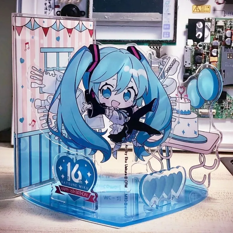 Hatsune Miku Acrylic Stand Figure Hatsune Miku Project Diva Anime Peripherals Desktop Ornament Cute Q Version Acrylic Ornament