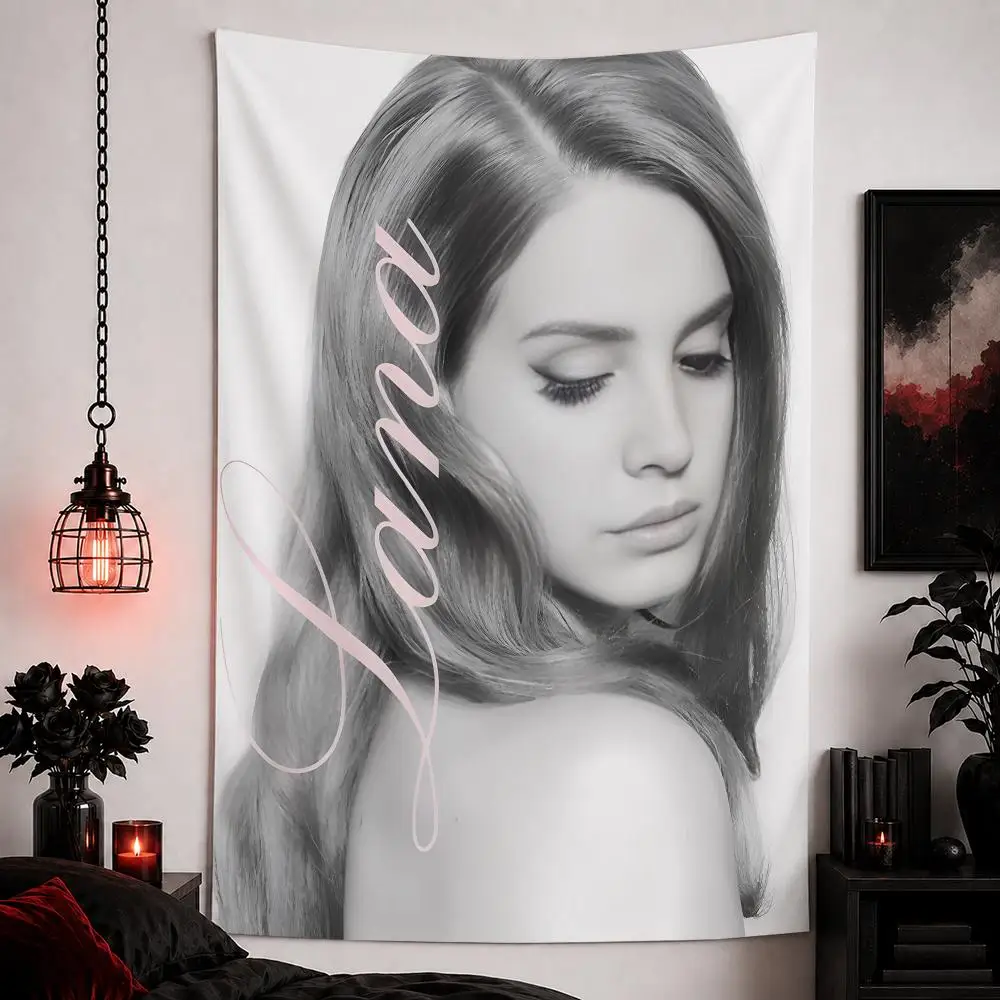 Singer L-Lana Del Rey Tapestry Custom Home Living Room Bedroom Wall Decor Wallpaper Backdrop Cloth With Clips