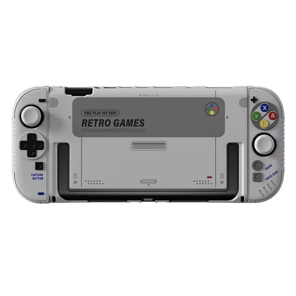 Funda Protectora Rígida Retro para Consola Nintendo Switch 2 - Cubierta Protectora de Silicona para el Control Joy Con 2 con Tapas Gratis
