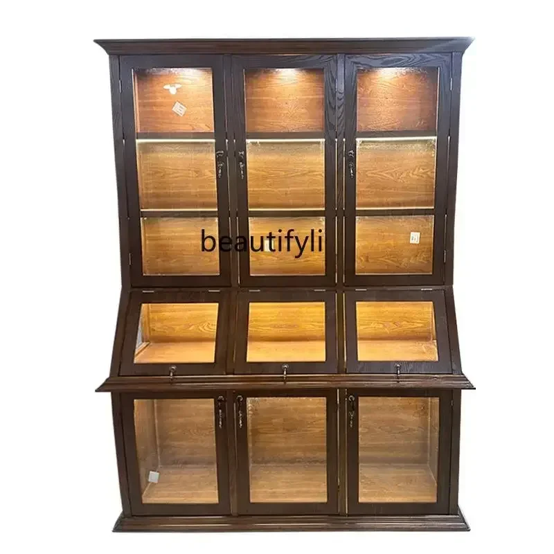 LXNew style Jewelry Glasses Display Cabinet Medieval Display Cabinet Nakajima Shoe Bag Glass ShowcaseSSS