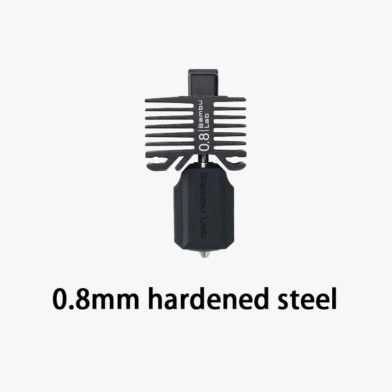 Bambu Lab Original X1C P1 Series 3D Printer Hardened Steel Hot End Nozzle Stainless Steel P1S X1 Parts 0.4/0.6/0.8mm