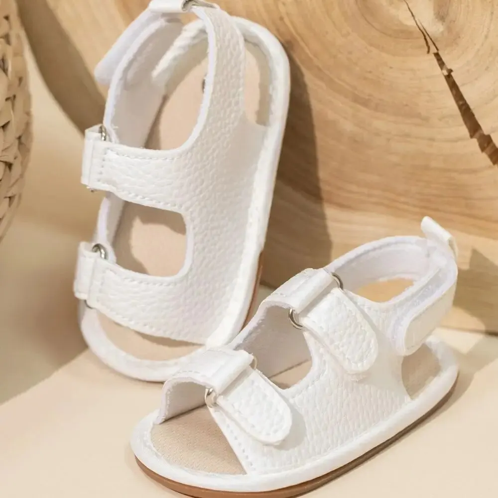 2024 estate sandali da spiaggia per bambini in pelle PU multicolore neonato ragazza scarpe da bambino suola in gomma antiscivolo primi camminatori