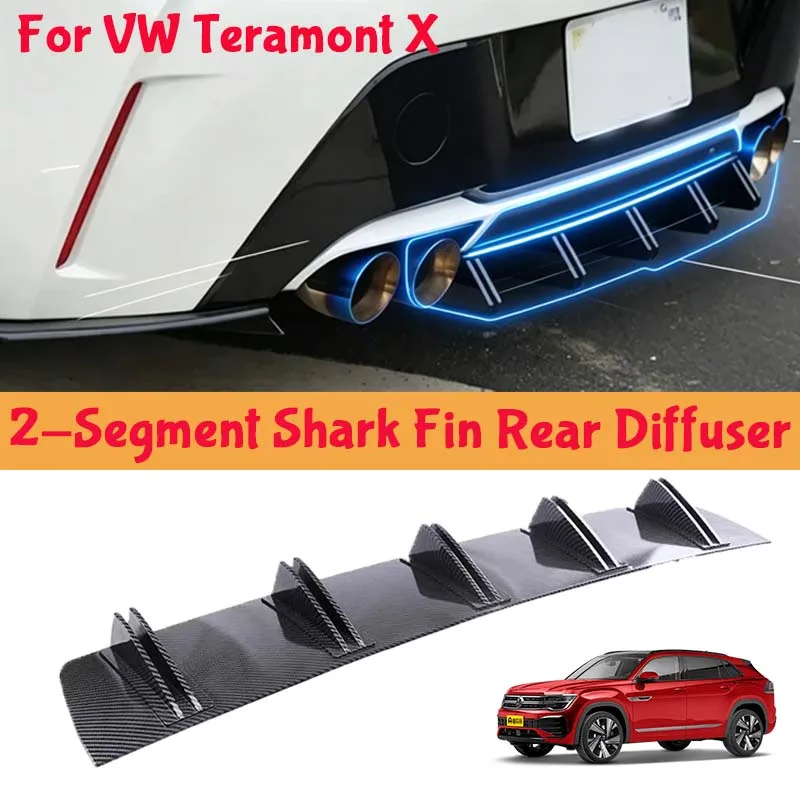 For VW Teramont X Shark Fin Rear Diffuser Split Chassis Spoiler Auto Aerodynamic Parts Aerodynamic Modification