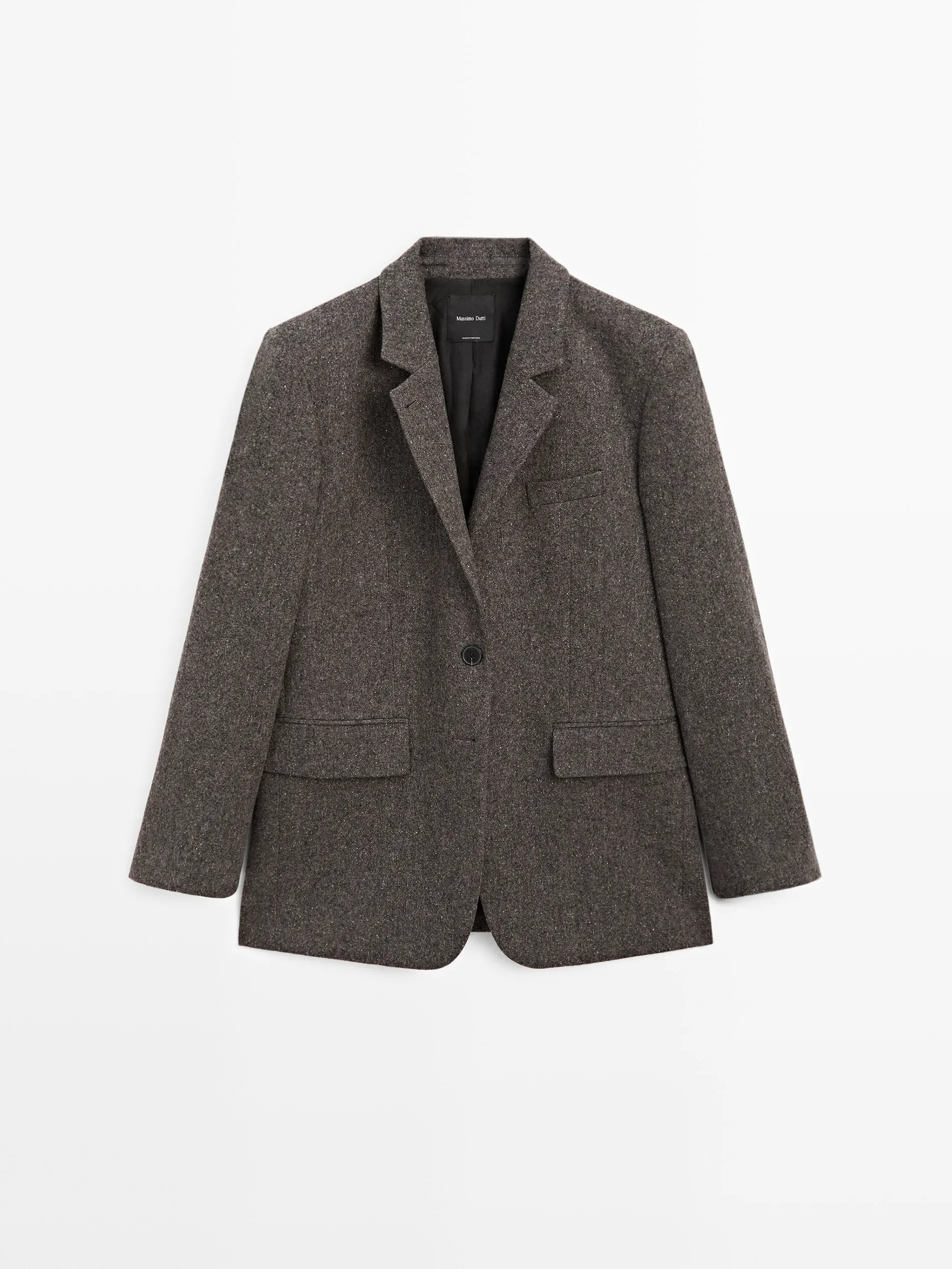 Allingentle Moderner, locker sitzender, langer Blazer aus Wolle für Damen, elegante, lässige Damenjacke für formelle Abendveranstaltungen, individuell anpassbar