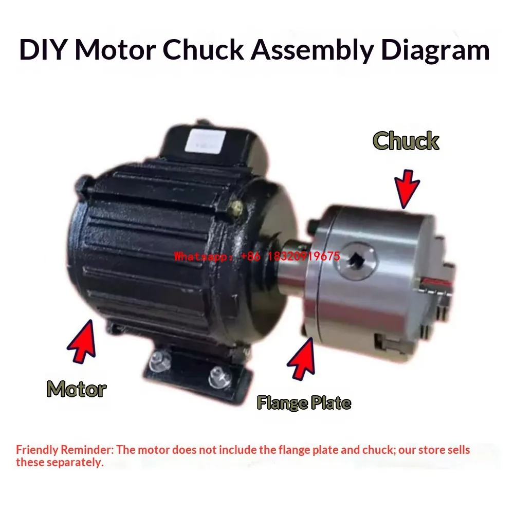 Cyclmotion CNC Motor Flange and Adapter Plate for 80/100/125/130mm 3-Jaw or 4-Jaw Chucks (Motor Shaft Connection)