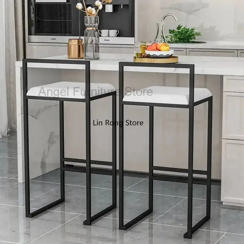

Stool nordic Designer Bar Bar Chair Modern Industrial Style Barstool Nordic Backrest banquet Kitchen silla de bar Furniture HY