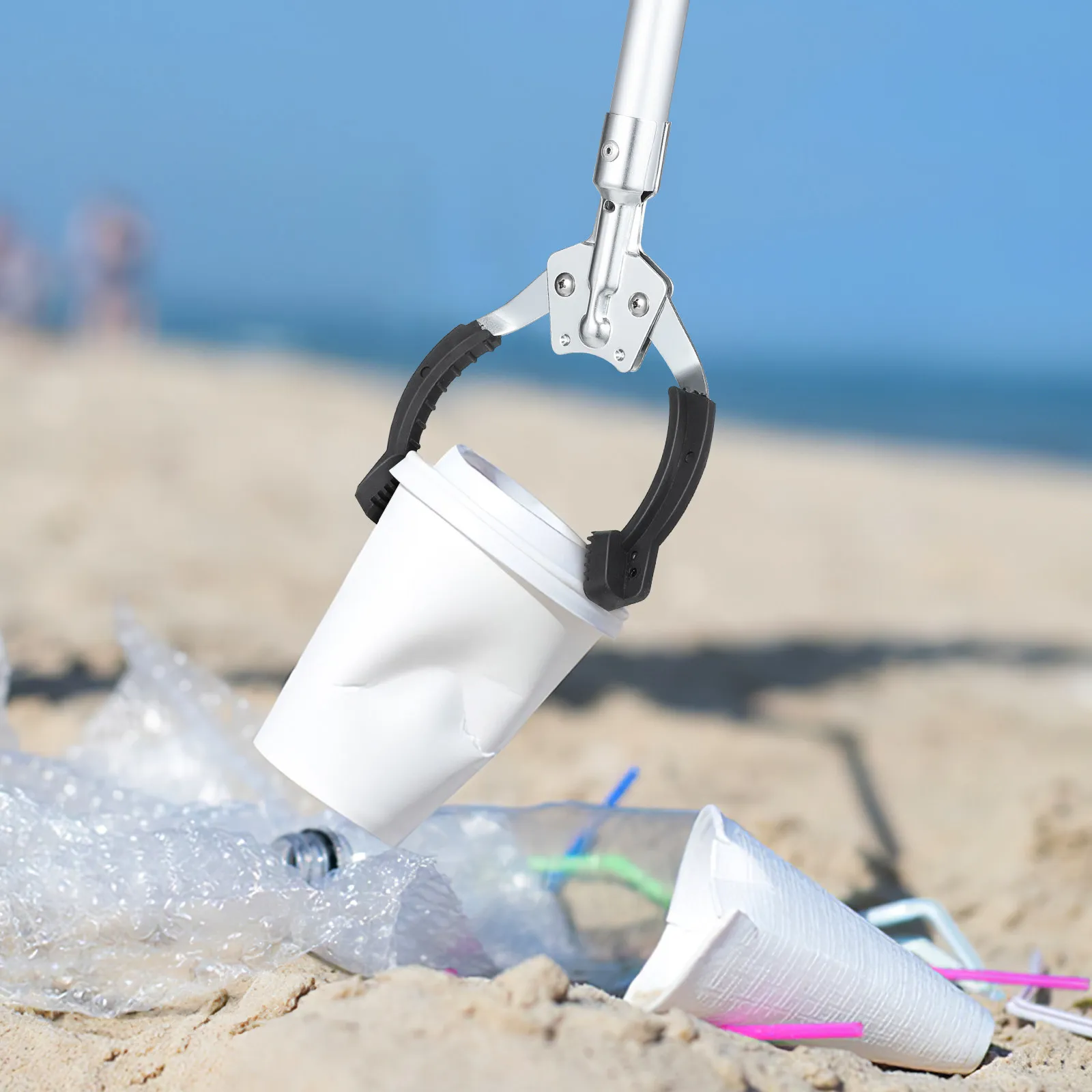 

40Cm Aluminum Garbage Picker Grabber Tool Heavy Duty Extended Reach Claw for Elderly Disabled Mobility Aid Outdoor Indoor Trash