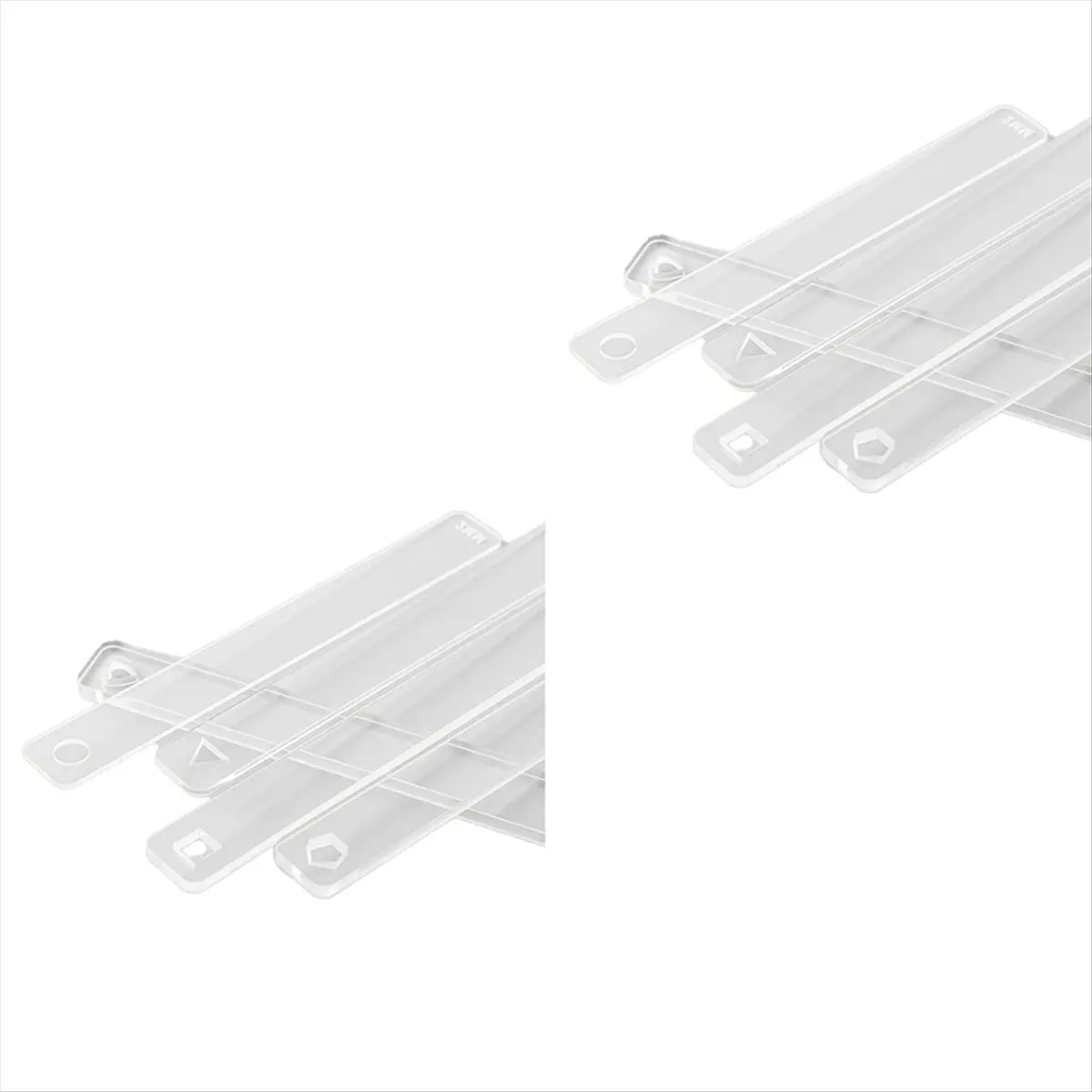 MALL 5 Pairs Clay Rolling Pin Guides for Dough Thickness 2/3/4/5/6mm Polymer Clay Thickness Ruler Clay Roller Tools