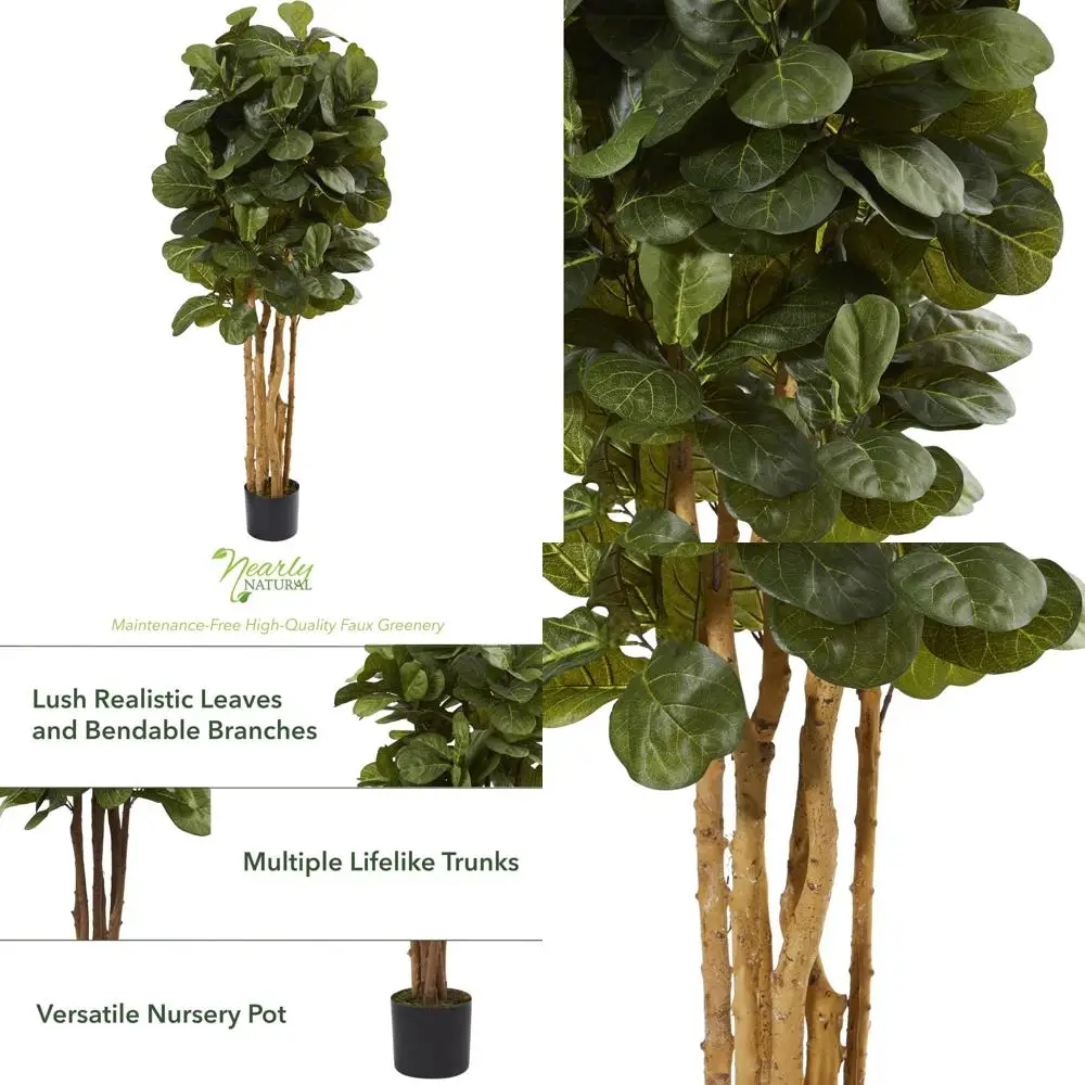 

Реалистичное 5-футовое высокое шелковое дерево с листьями скрипки, домашнее декоративное растение с длинным хвостом