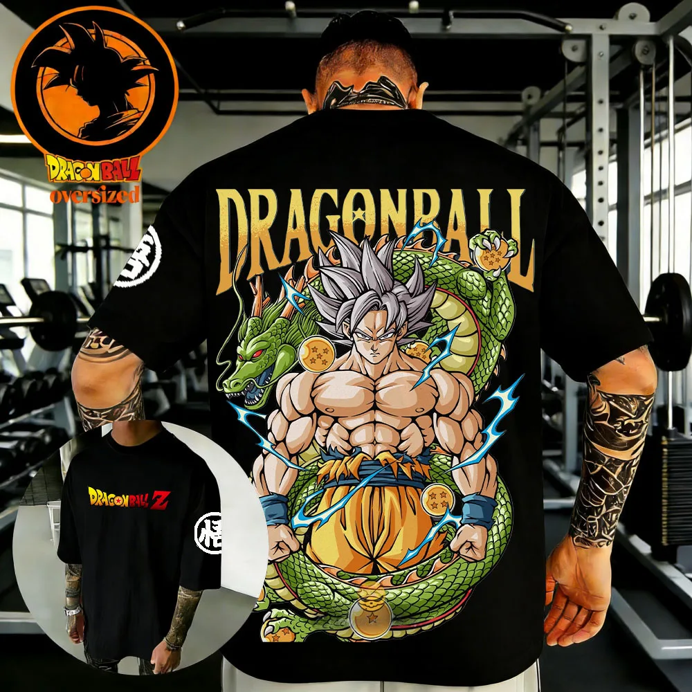 2026 Sommer Dragon Ball Retro Hochwertige Baumwolle Herren Oversize Fitness T-Shirt Unisex Kinder Lässiges Kurzarm-Shirt