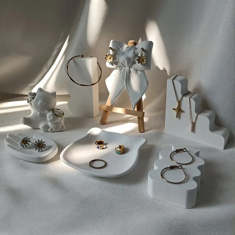 Earrings, stud earrings, jewelry display stand, bow plaster, geometric irregular shape jewelry display, photo props