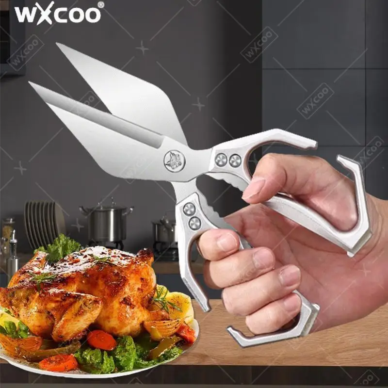 

Powerful Kitchen Scissors Heavy Duty Stainless Steel Shears for Cutting Meat Scissors Triangular Blade Chicken Bones Scissors