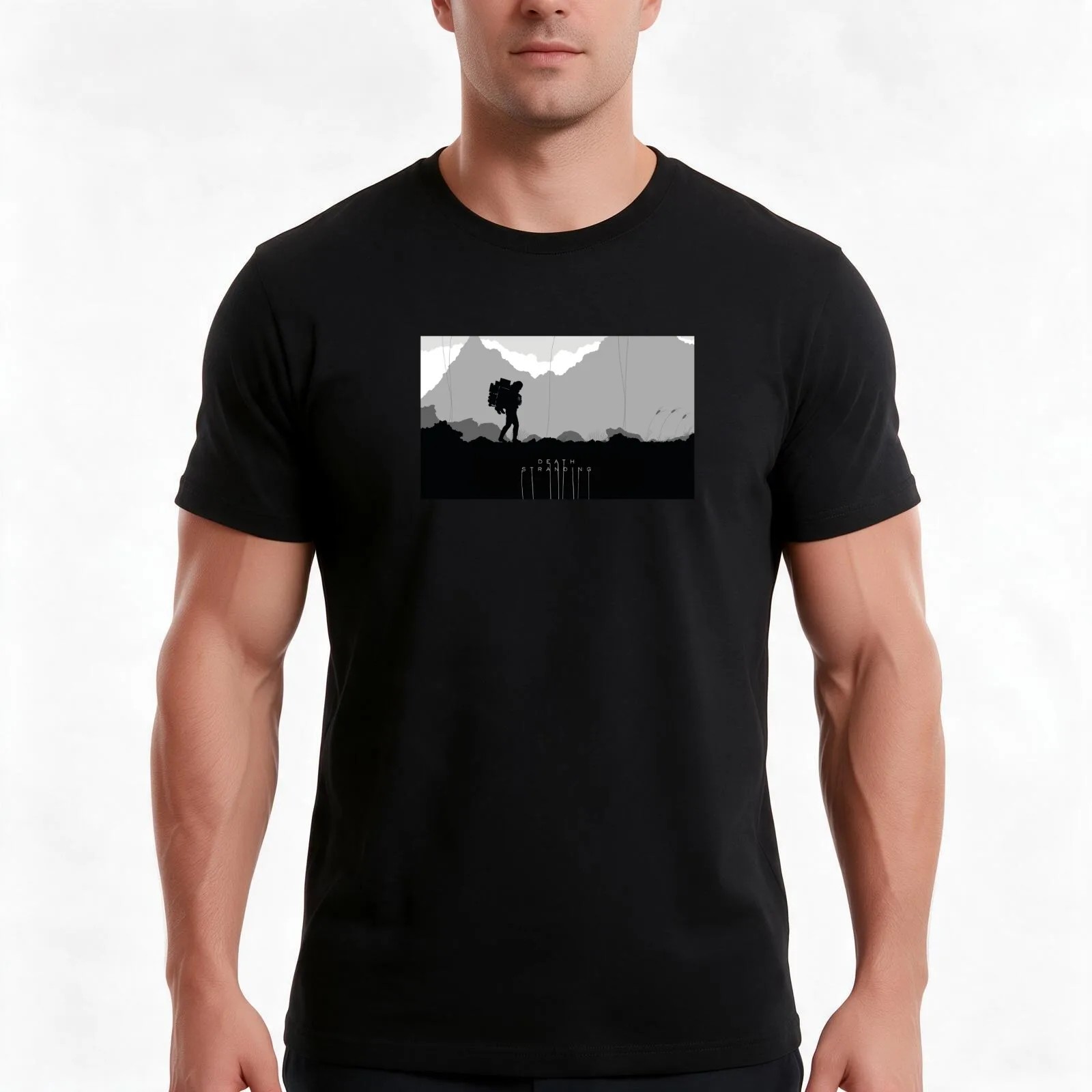 Death stranding T-Shirt, Summer Casual Cotton Tee, Oversized Streetwear Tops, Vintage Graphic Print, Loose Fit Short Sleeve
