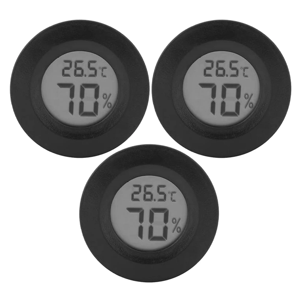 

3Pcs Reptile Pet Mini Digital Hygrometer Round Embedded Temperature Humidity Meter Terrarium Greenhouse Indoor Humidity Gauge
