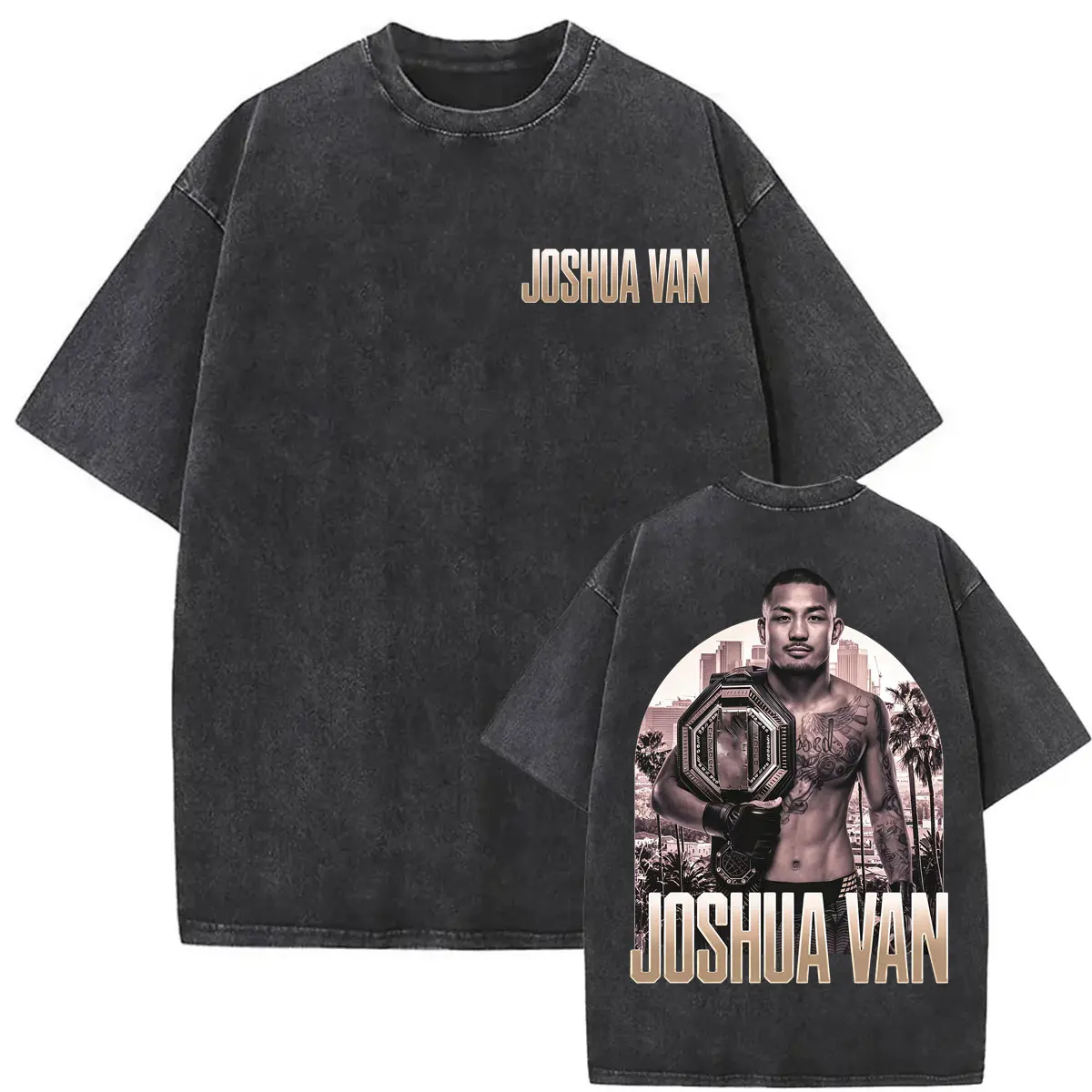 Limited Joshua Van The Fearless Vintage Washed T Shirts Men Women Harajuku Streetwear Gothic T-shirt High Quality Casual T Shirt
