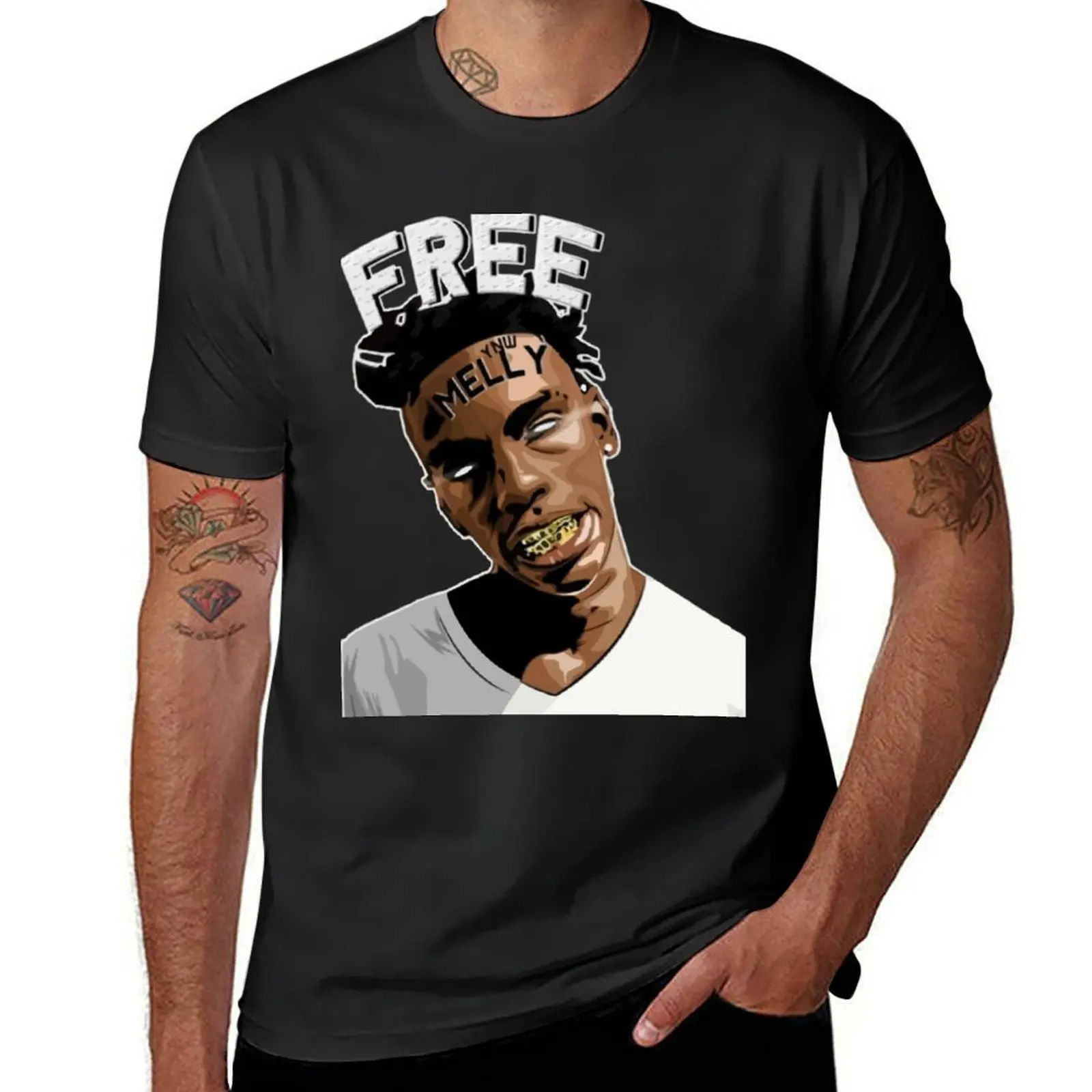 

Футболка YNW Melly Free Melly14, Спортивные фанаты, мужская одежда