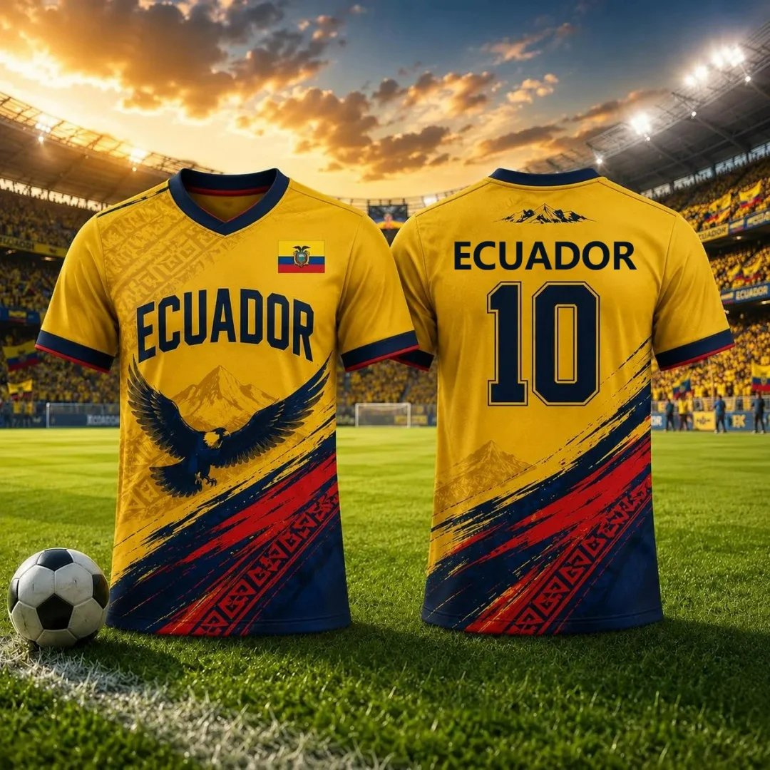 Camiseta de Fútbol de Ecuador 2026, Regalo para Fanáticos del Equipo Nacional, Camiseta Deportiva de Verano para Hombre, Ropa Infantil, Camiseta Y2K para Mujer ﻿