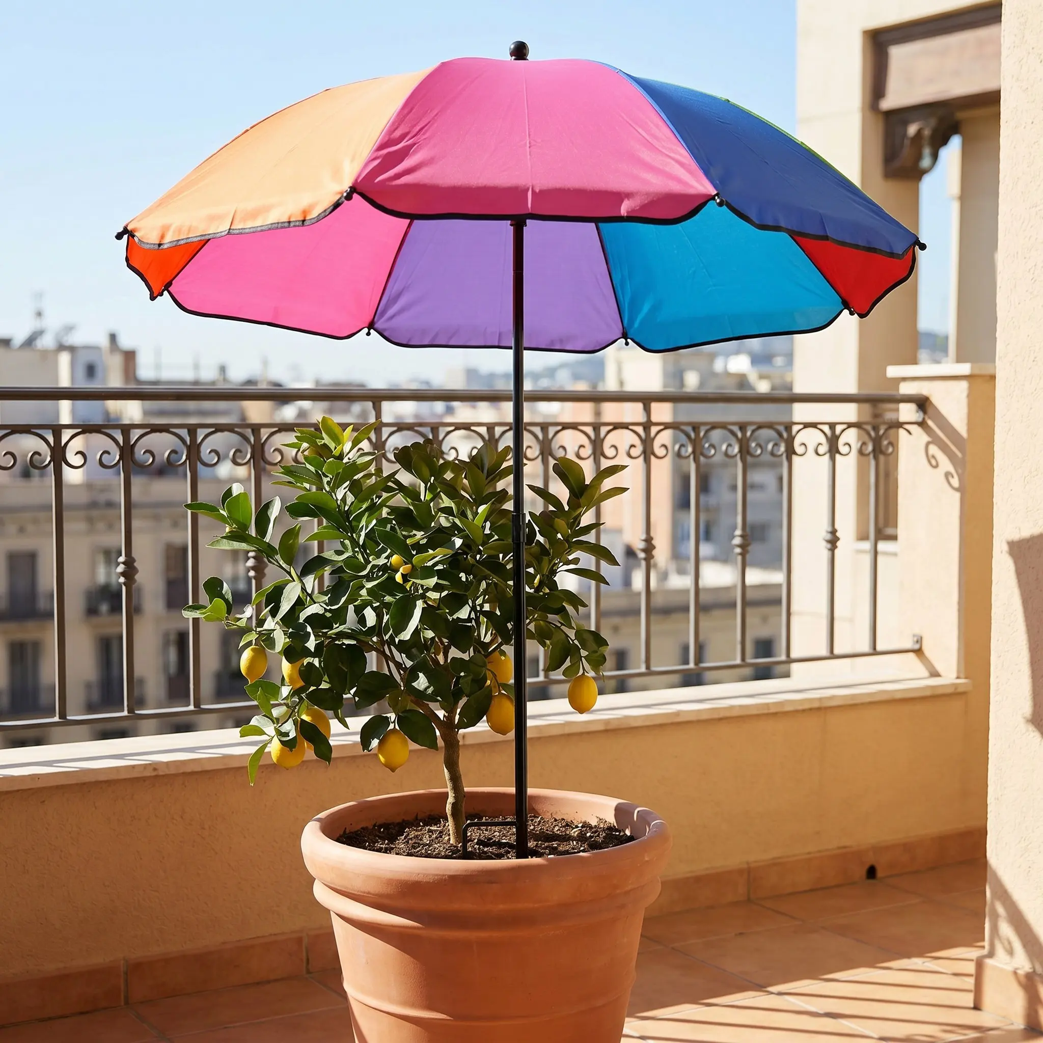 Plant Umbrella for Outdoor Plants 23.6 Inch Sun Shade Cover 40.5 Inch Height Waterproof Uv Resistant Adjustable Angle Garden Bed