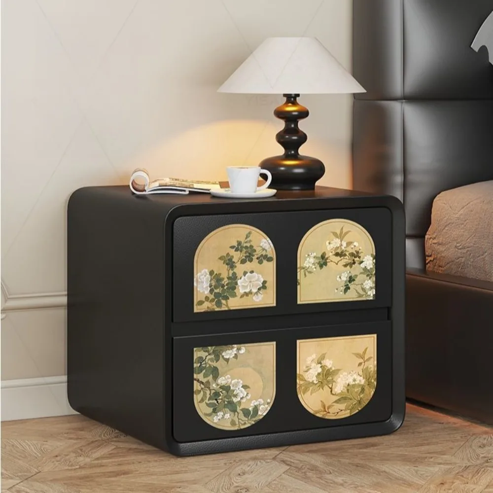 Large Capacity Bedside Tables with Two Drawers Wear-resistant Bedroom Nightstand Luxury Design Cabinet Storage Home Furniture