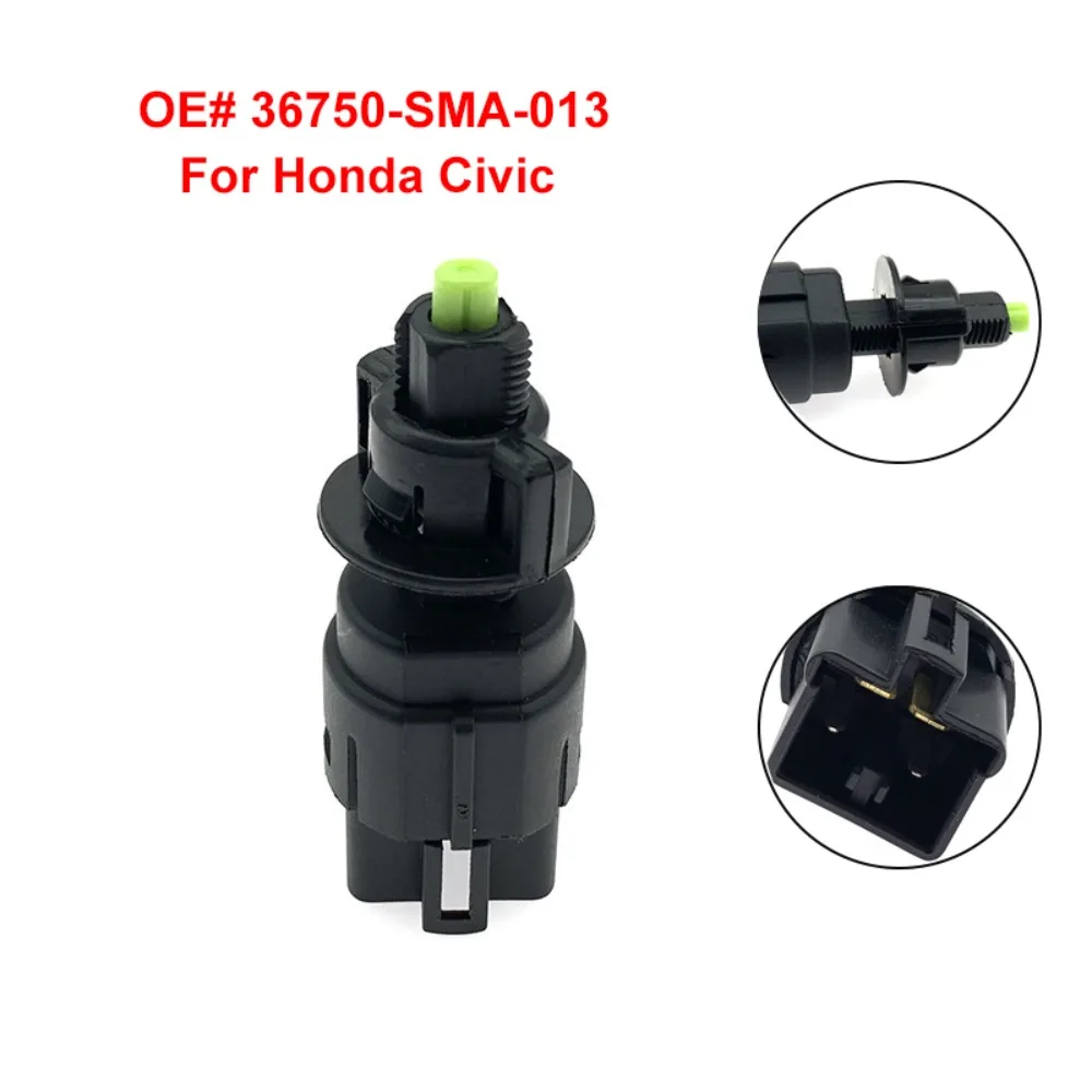 36750-SMA-013 Brake Light Switch 2 Pins Black Reverse Taillight Switch Plastic Brake Lamp Switch for Honda Civic