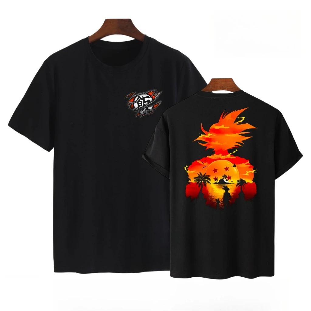 

Son Goku Dragon Ball Animation Men Women Summer T-shirt Print Harajuku Retro Short Sleeve Oversized Loose Casual Comfort Y2k Top