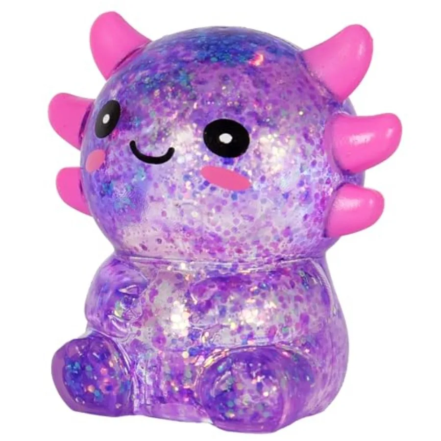 

Axolotl Squishy Stress Toy Cute Sitting Axolotl Fidget Toy Soft Squeeze Sensory Toy for and Adults, Anxiety Relief Desk Toy, Pa