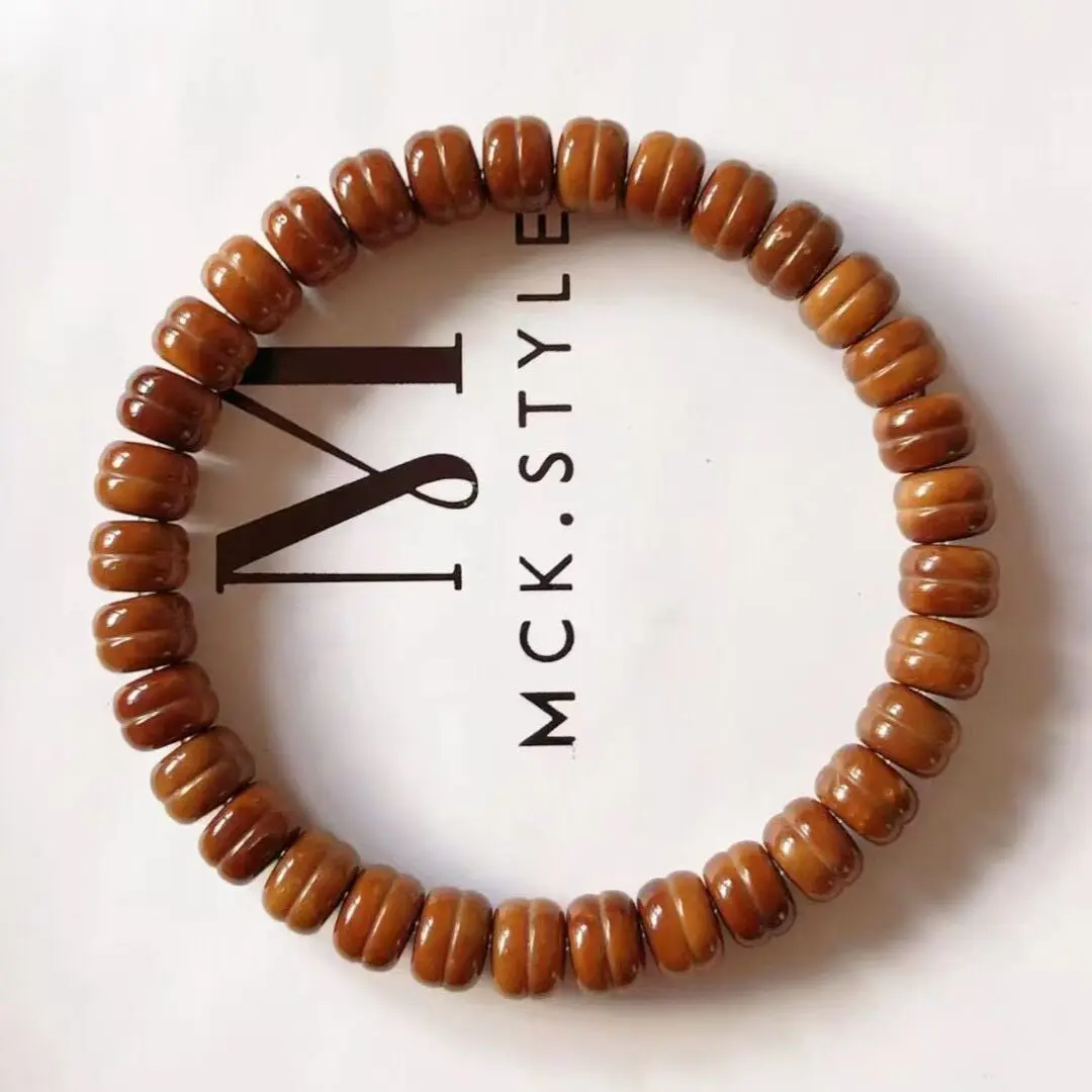 Traditional Chinese Style Lucky 9mm High Oil Kuka Seed Hamburger Beaded Bracelet Unisex Blessing Fortune Attracting Prayer Jewel