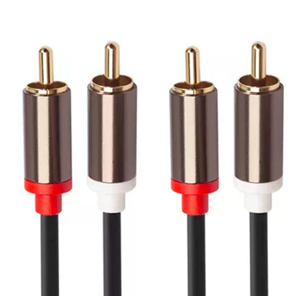 ABSQ-2RCA to 2 RCA Male to Male Audio Cable Gold-Plated RCA Audio Cable for Home Theater DVD TV CD Amplifier Sound Box