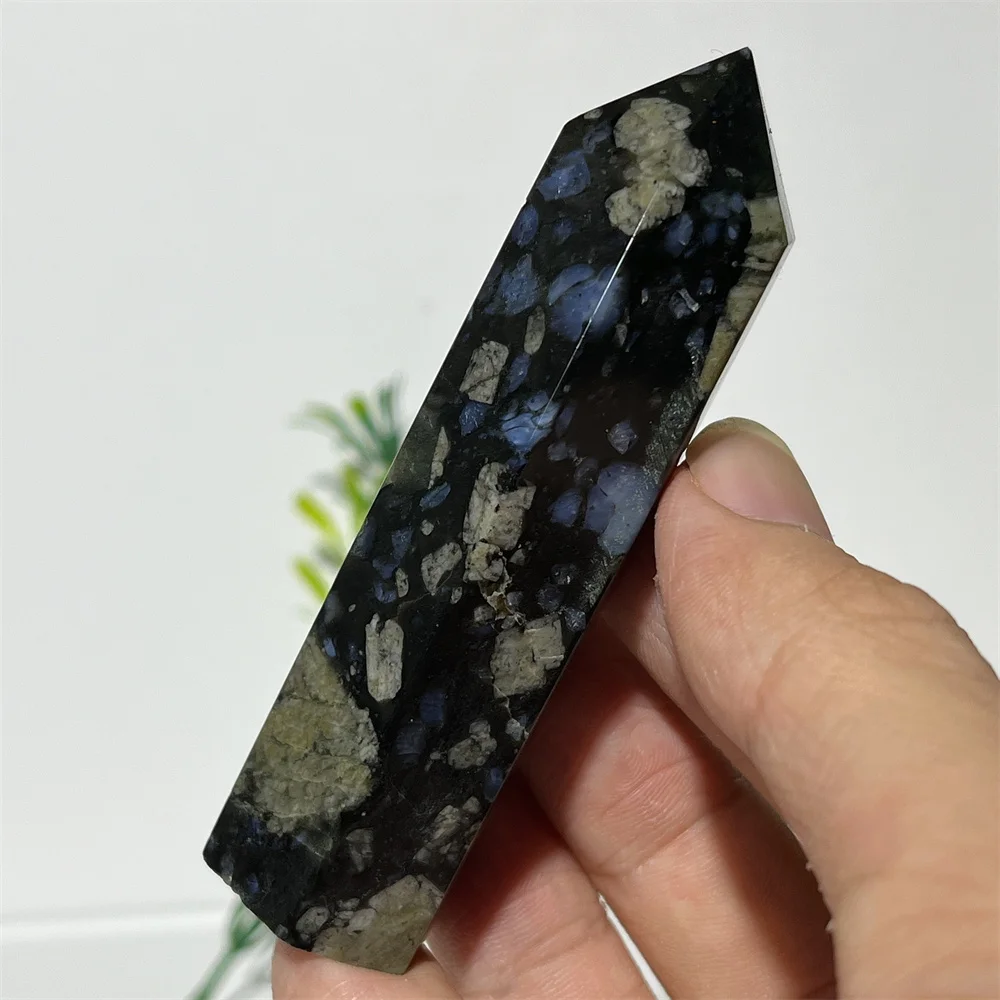 Crystal Natural Glaucophane Tower Que Sera Point Wand Healing Stone Souvenir MeditatioQuartz Minerals Spiritual Home Decoration