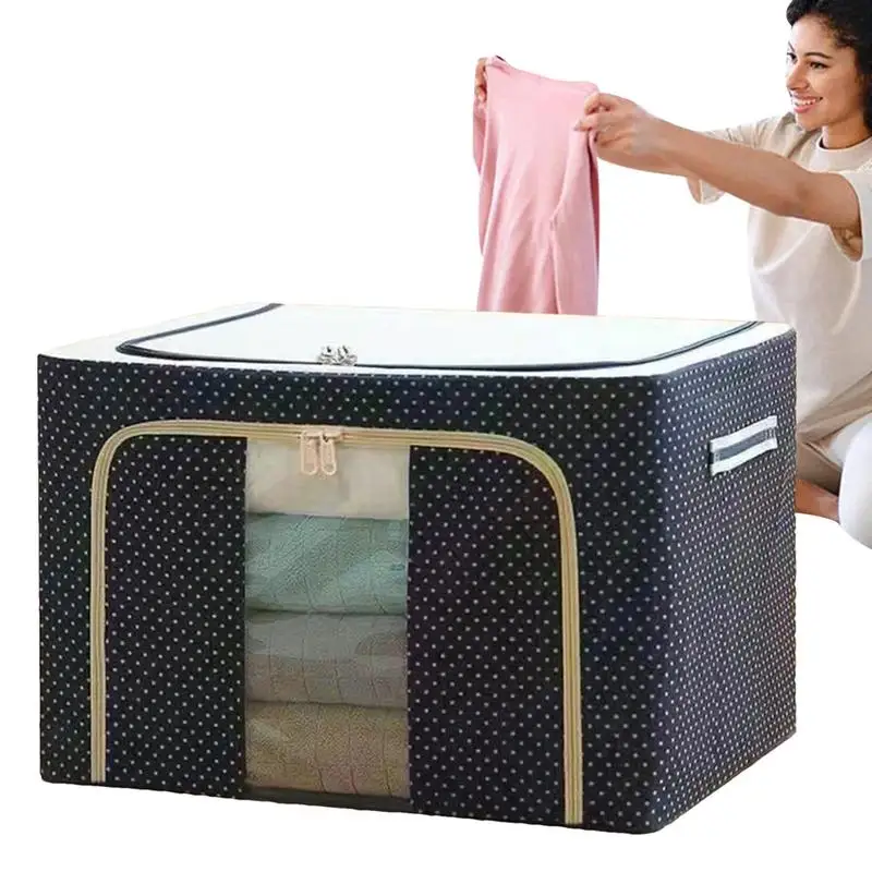 

24L Clothing Storage Bag Large Capacity Waterproof Foldable Clothing Storage Box Transparent Quilt Storage Boxes For Cabinets