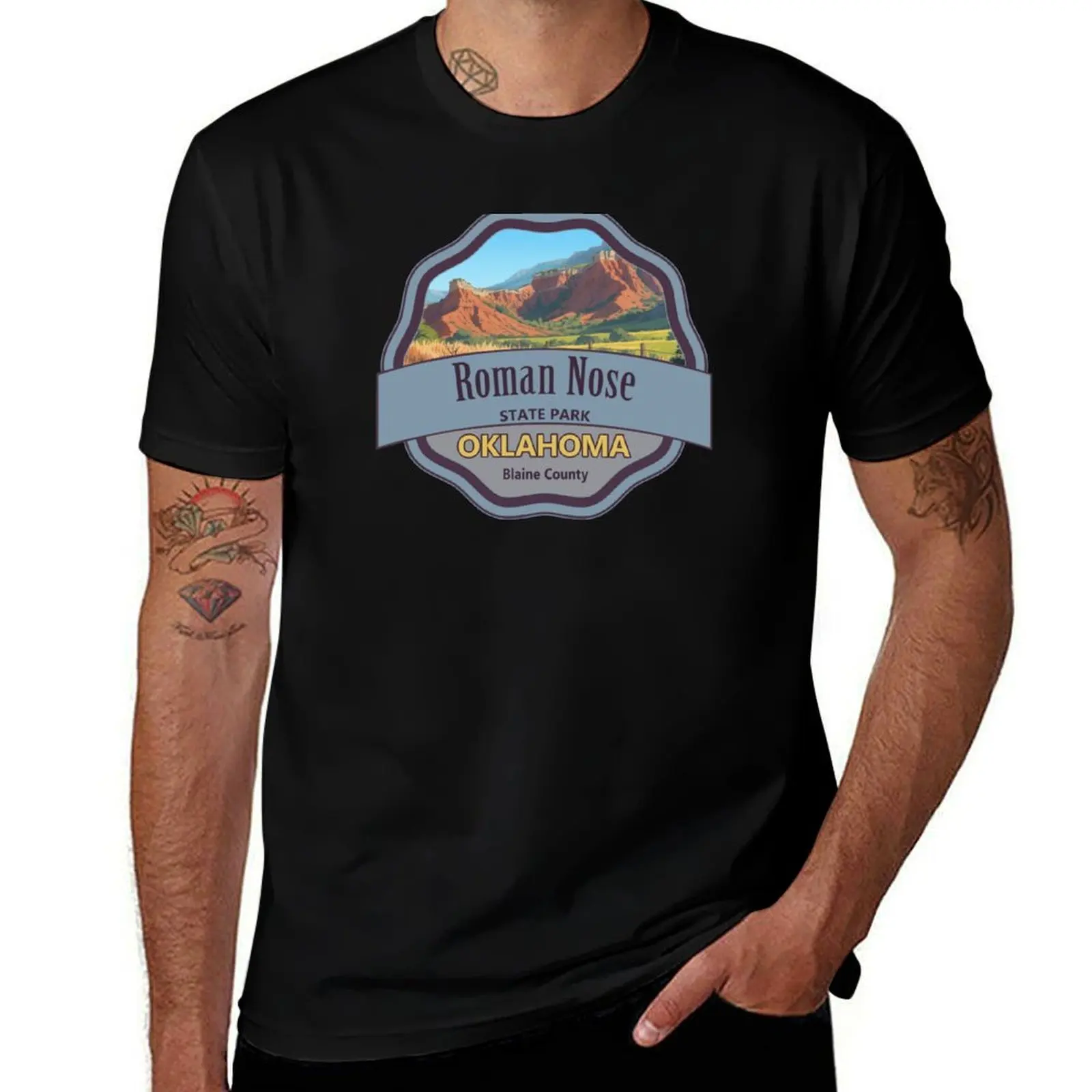 Roman Nose State Park, Blaine County, Oklahoma T-Shirt Simple Casual Short Sleeve Tee T-Shirt