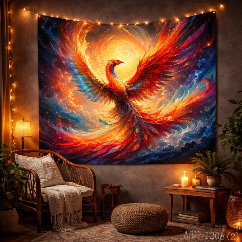 VIKAMA Rainbow Light Effect Deer Ladder Gift Box Starry Sky Christmas Tree Christmas Tapestry HD Background Wall Room Decor