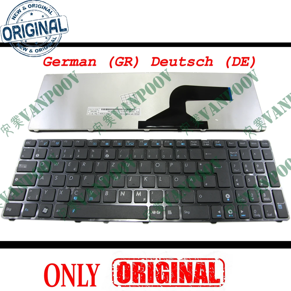 

QWERTZ Deutsch DE Laptop Keyboard for Asus N71Ja N53 N53T X55VD UL50 P53 k53s K52 X61 N61 G60 G51 G53 UL50 P53 GR V111462AK