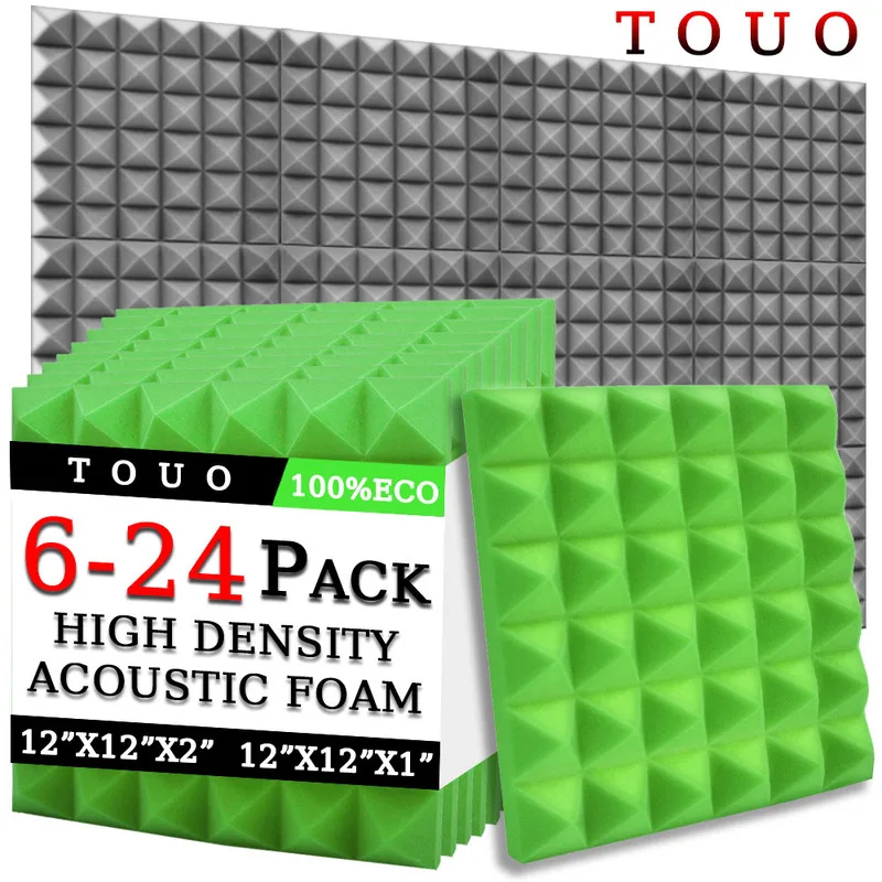 

TOUO Pyramid Acoustic Foam 6-24 Pcs Sound Absorbing Soundproof Treatment High-Density Soundproof Material Ktv Acoustic Treatment