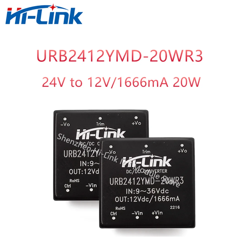 Hi-Link 9-36V Input 24V to 5V 12V 15V 24V 20W DC-DC Power Converter URB2405YMD-20WR3 Mini Isolated Power Supply Module