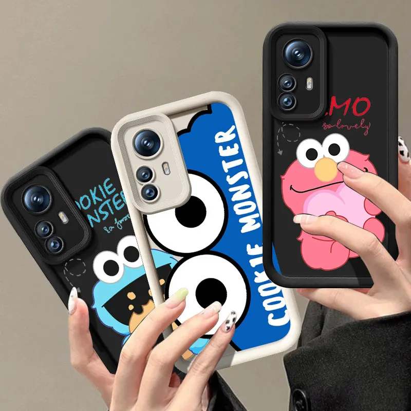 Cartoon Cookie Monster Phone Case For Xiaomi 11 12 13 Lite 12T 13T 14T Pro Redmi A1 A2 Plus A3 9A 9C 9T 10C 12C 13C 5G 14C