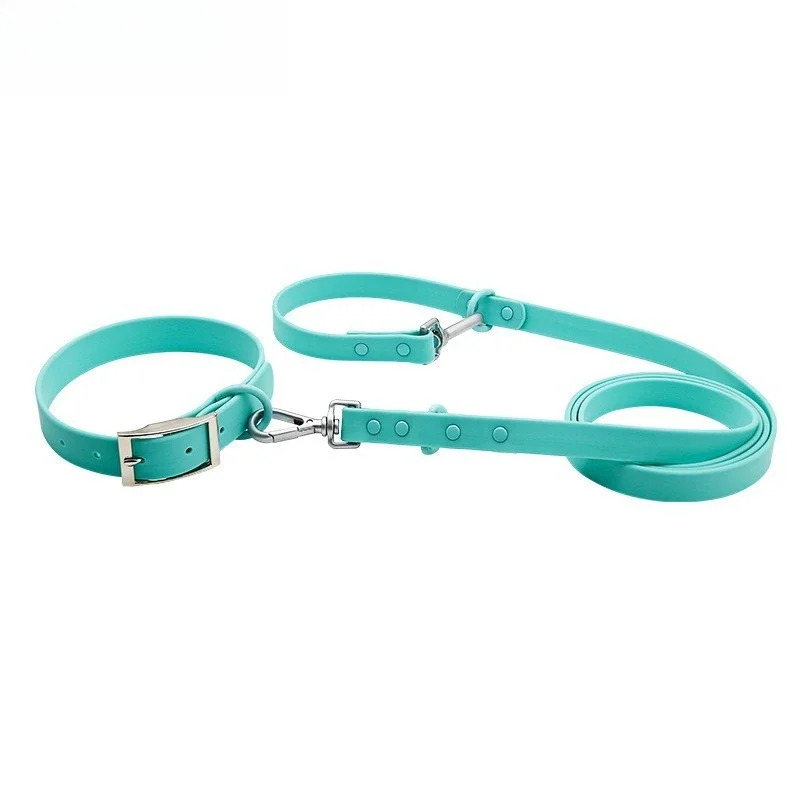 

PVC Waterproof Pet Collar Leash Soft Imitation Silicone Double-ended Traction Belt Pet Going Out Products Leads Accessories