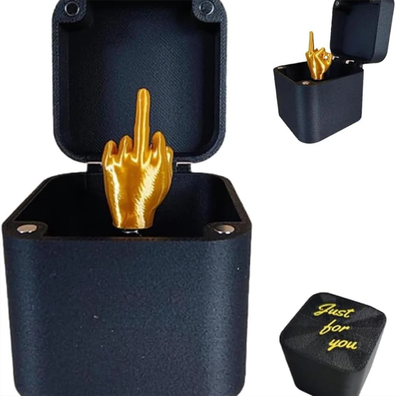 Christmas Interesting Prank Gift Middle Finger In Box Christmas Box Funny Creative Gifts Office Desk Decoration Home Decoration