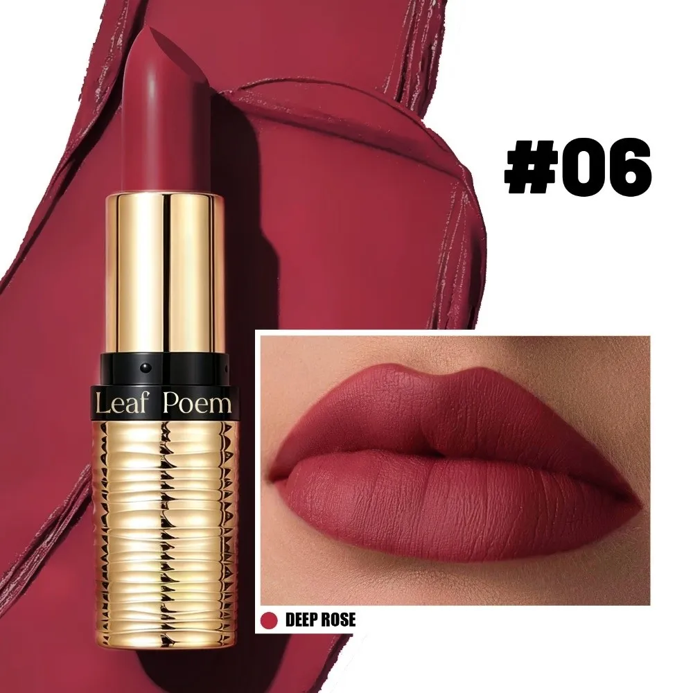 8 Colors Matte Lipstick Non-stick Cup Waterproof Velvet Lip Glaze Metal Threaded Tube Long Lasting Lip Contour Pencil Cosmetic