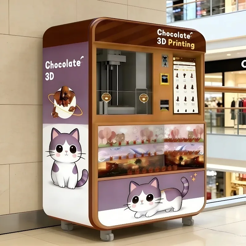 Automatic Chocolate Printing Vending Machine Interactive Retail Solution for Custom Chocolate Products