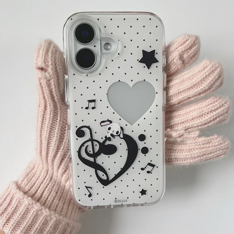 Ins Coreano Bulk Polka Dots Nota Musicale Cassa Del Telefono Per iPhone 17 Promax 16 15 14 13 12 11 Pro MAX XS MAX 78 Plus Y2K Della Copertura Posteriore